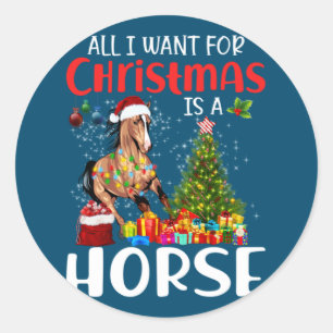 Alles wat ik voor Kerstmis wil is een paarse grapp Ronde Sticker