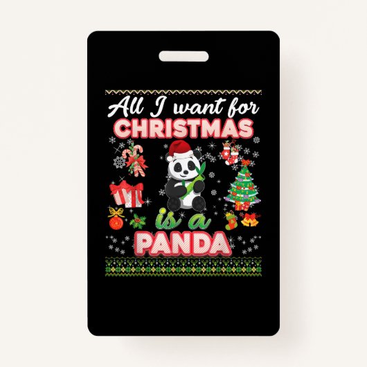 Alles wat ik voor Kerstmis wil is een Panda Ugly S Badge (Voorkant)