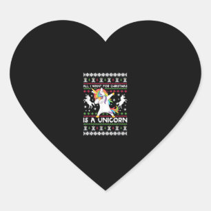 Alles wat ik voor Kerstmis wil is een T-shirt met Hart Sticker