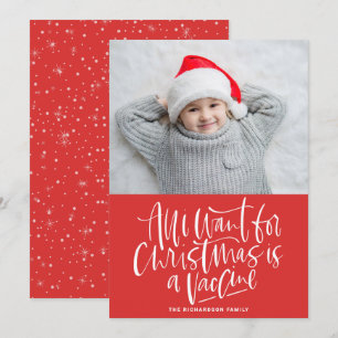 Alles wat ik voor Kerstmis wil is een Vaccine Red  Feestdagenkaart