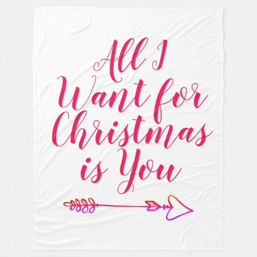 Alles wat ik voor Kerstmis wil is Jij aangepaste F Fleece Deken (Voorkant)