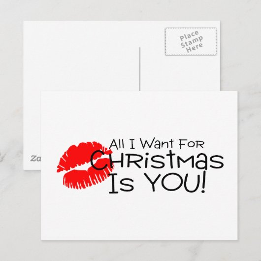 Alles wat ik voor Kerstmis wil is jou Feestdagenkaart (Voorkant / Achterkant)