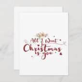 Alles wat ik voor Kerstmis wil is jou Feestdagenkaart (Voorkant / Achterkant)