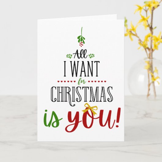 Alles wat ik voor Kerstmis wil is jou Kaart (Gele Bloem)