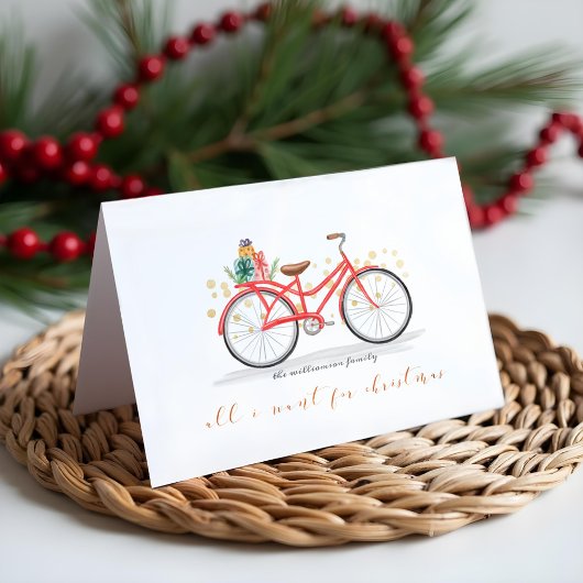 Alles wat ik voor Kerstmis wil is jou | Red  Bike Feestdagen Kaart