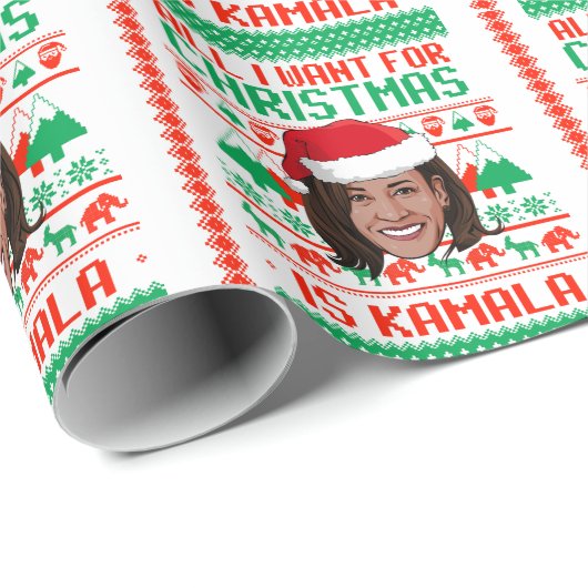 Alles wat ik voor Kerstmis wil is Kamala Cadeaupapier (Rol Hoek)