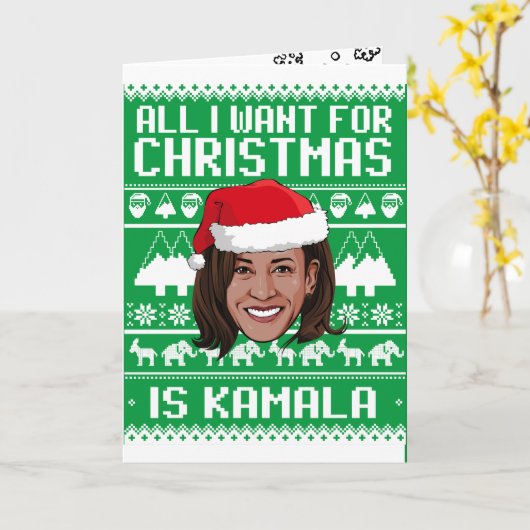 Alles wat ik voor Kerstmis wil is Kamala Kaart (Gele Bloem)