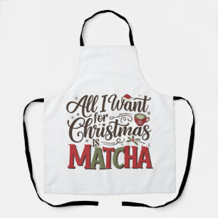 Alles wat ik voor Kerstmis wil is Matcha Groene Ko Schort