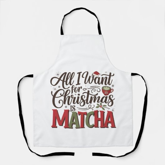 Alles wat ik voor Kerstmis wil is Matcha Groene Ko Schort (Voorkant)