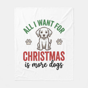 Alles wat ik voor Kerstmis wil is meer honden Vint Fleece Deken