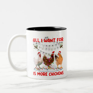 Alles wat ik voor Kerstmis wil is meer kippen kers Tweekleurige Koffiemok