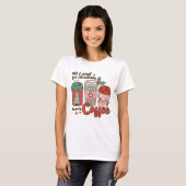 Alles wat ik voor Kerstmis wil is meer koffie T-shirt (Voorkant volledig)