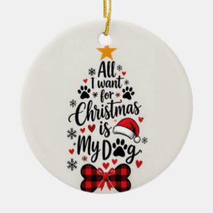 Alles wat ik voor kerstmis wil is mijn hond orname keramisch ornament