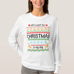 Alles wat ik voor Kerstmis wil is mijn hond Ugly S T-shirt