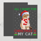 Alles wat ik voor Kerstmis wil is mijn kat Ugly Sa Kaart (Voorkant / Achterkant)