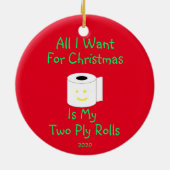 Alles wat ik voor Kerstmis wil is mijn twee pols Keramisch Ornament (Achterkant)