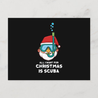 Alles wat ik voor Kerstmis wil is Scuba Xmas Scuba Feestdagenkaart