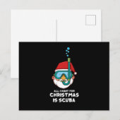 Alles wat ik voor Kerstmis wil is Scuba Xmas Scuba Feestdagenkaart (Voorkant / Achterkant)
