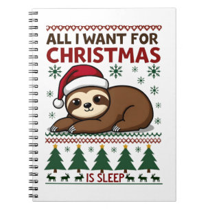 Alles wat ik voor kerstmis wil is slaap - Grappige Notitieboek