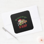 Alles wat ik voor Kerstmis wil is Slaap Slaapzinni Vierkante Sticker (Envelop)