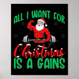 Alles wat ik voor Kerstmis wil is spiergroei Bodyb Poster