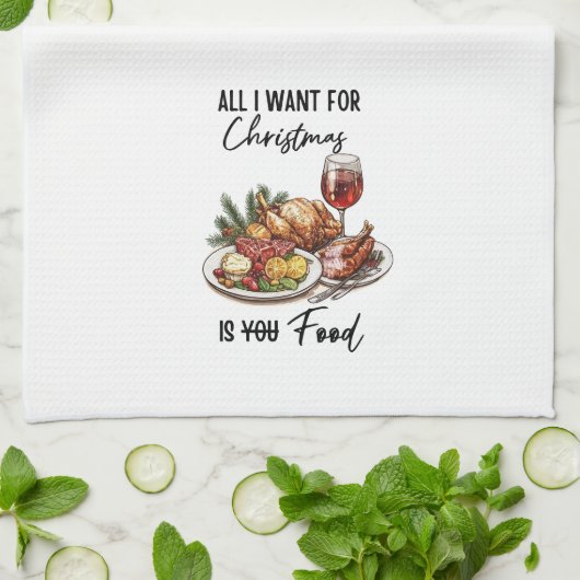 Alles wat ik voor Kerstmis wil is Theedoek (Gevouwen)