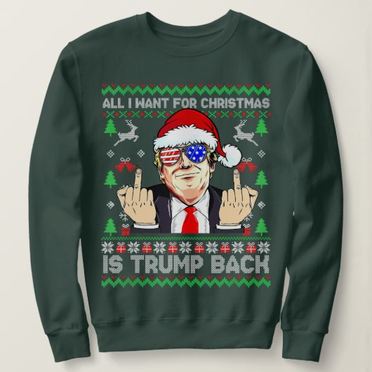 Alles wat ik voor Kerstmis wil, is Trump Terug in Trui (Design voorkant)