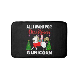 Alles wat ik voor Kerstmis wil is unicorn Badmat