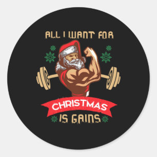 Alles wat ik voor kerstmis wil is winst sportzaal ronde sticker