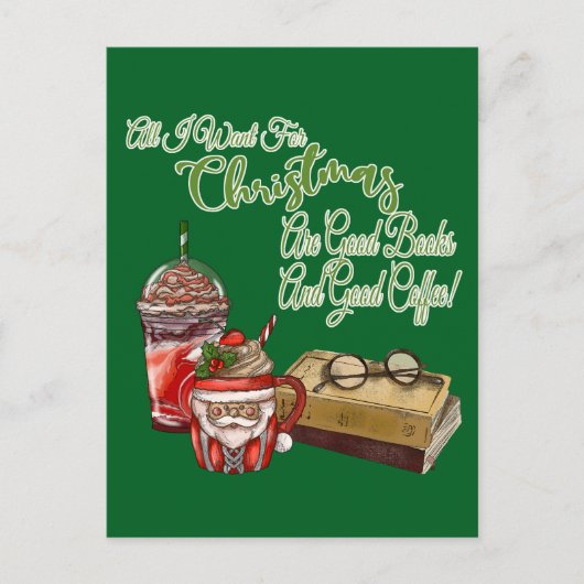 Alles wat ik voor Kerstmis wil zijn goede boeken Briefkaart (Voorkant)