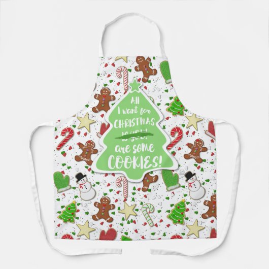 Alles wat ik voor Kerstmis wil zijn koekjes rond Schort (Voorkant)