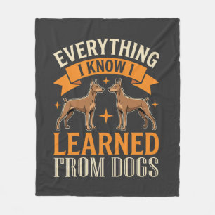 Alles Wat Ik Weet Heb Ik Geleerd Van Honden Fleece Deken