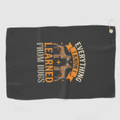 Alles Wat Ik Weet Heb Ik Geleerd Van Honden Golfhanddoek (Horizontaal)