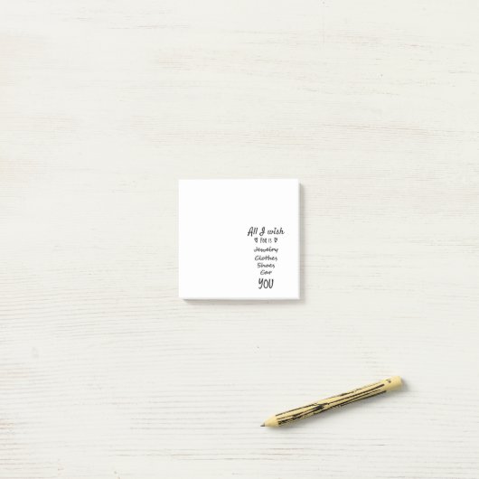 Alles wat ik wens is jou. post-it® notes (Op bureau)