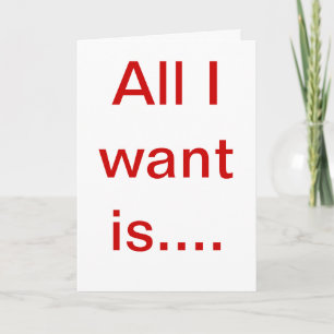 Alles wat ik wil is een nieuwe auto feestdagen kaart