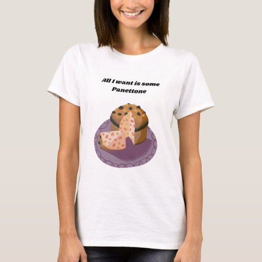 Alles wat ik wil is een Panettone - Italiaans, gra T-shirt (Voorkant)