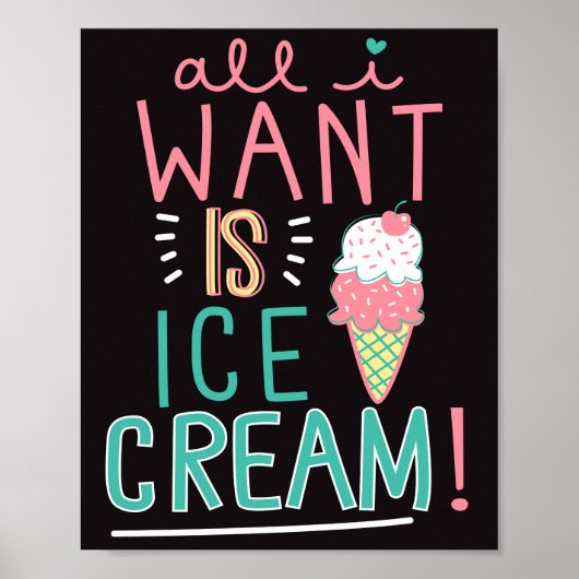 Alles wat ik wil is Ice Cream Poster (Voorkant)