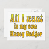 Alles wat ik wil is mijn eigen honingbadger briefkaart (Voorkant / Achterkant)