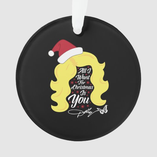 Alles wat ik wil kerst dolly pruik ornament (voorkant)