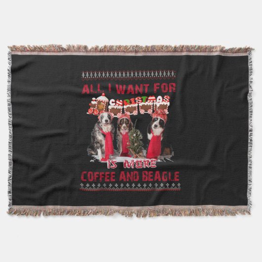 Alles wat ik wil voor beagle en koffie in kerstmis deken (Voorkant)