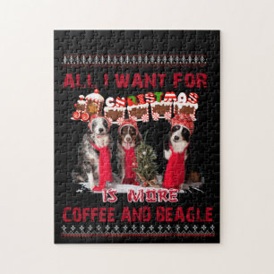 Alles wat ik wil voor beagle en koffie in kerstmis legpuzzel