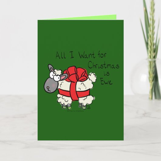 Alles wat ik wil voor de kerst is Ewe Funny Sheep  Kaart (Voorkant)