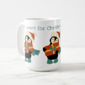 Alles wat ik wil voor de  kerstpinguïn koffiemok (Voorkant links)