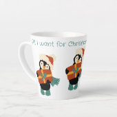 Alles wat ik wil voor de  kerstpinguïn latte mok (Linkerhoek)