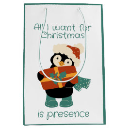 Alles wat ik wil voor de  kerstpinguïn medium cadeauzakje