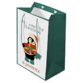 Alles wat ik wil voor de  kerstpinguïn medium cadeauzakje (Achterkant Gekanteld)