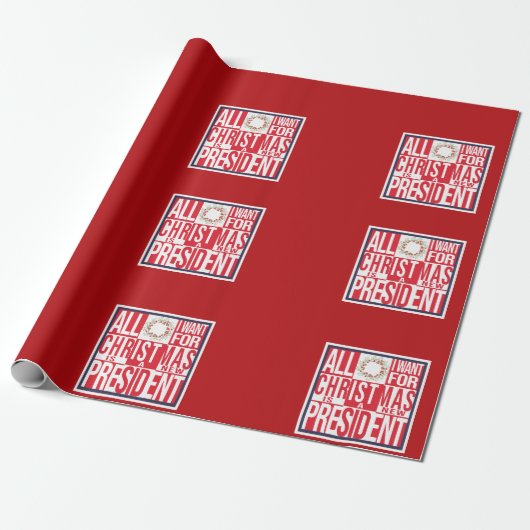 Alles wat ik wil voor kerst Nieuw President Patrio Cadeaupapier (Uitgerold)