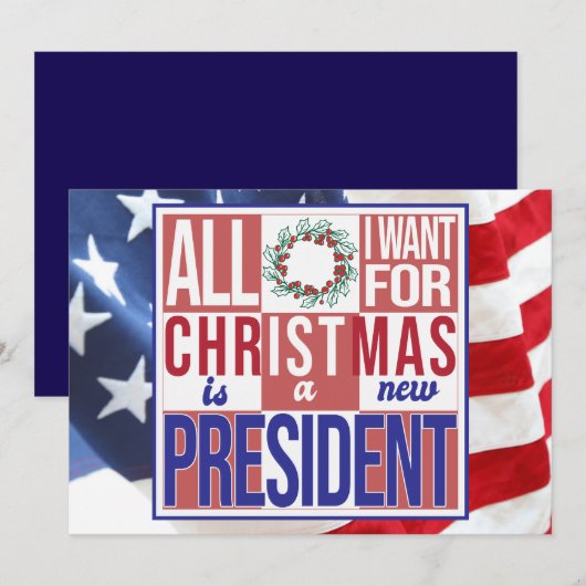 Alles wat ik wil voor kerst Nieuw President Patrio Feestdagenkaart (Voorkant / Achterkant)