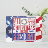 Alles wat ik wil voor kerst Nieuw President Patrio Feestdagenkaart (Staand voorkant)