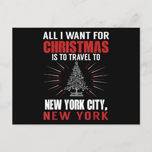 Alles wat ik wil voor kerst reizen naar New York C Feestdagenkaart (Voorkant)